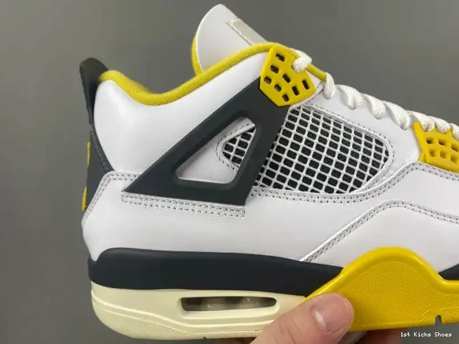 1st Kicks Shoes 4 Sulfur AQ9129-101 Jordan Air Vivid WNNS 0511